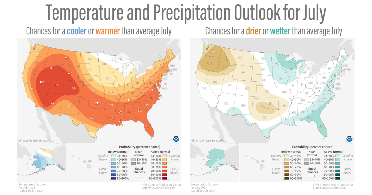 U.S. climate outlook for July 2024