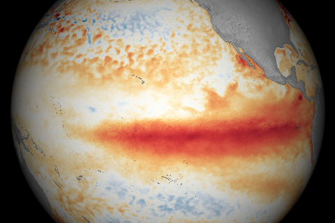 El Niño warmth continued during January 2016