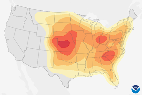 Why does the start of summer mean a higher probability of severe weather?