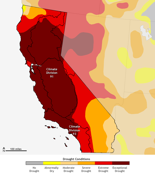 Map of drought conditions as of November 18, 2014