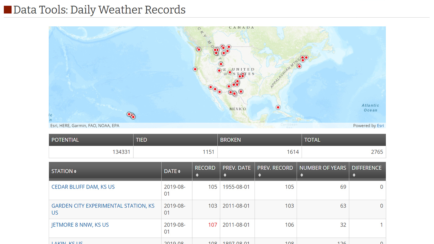 Recordsetting weather Charts and Maps NOAA Climate.gov