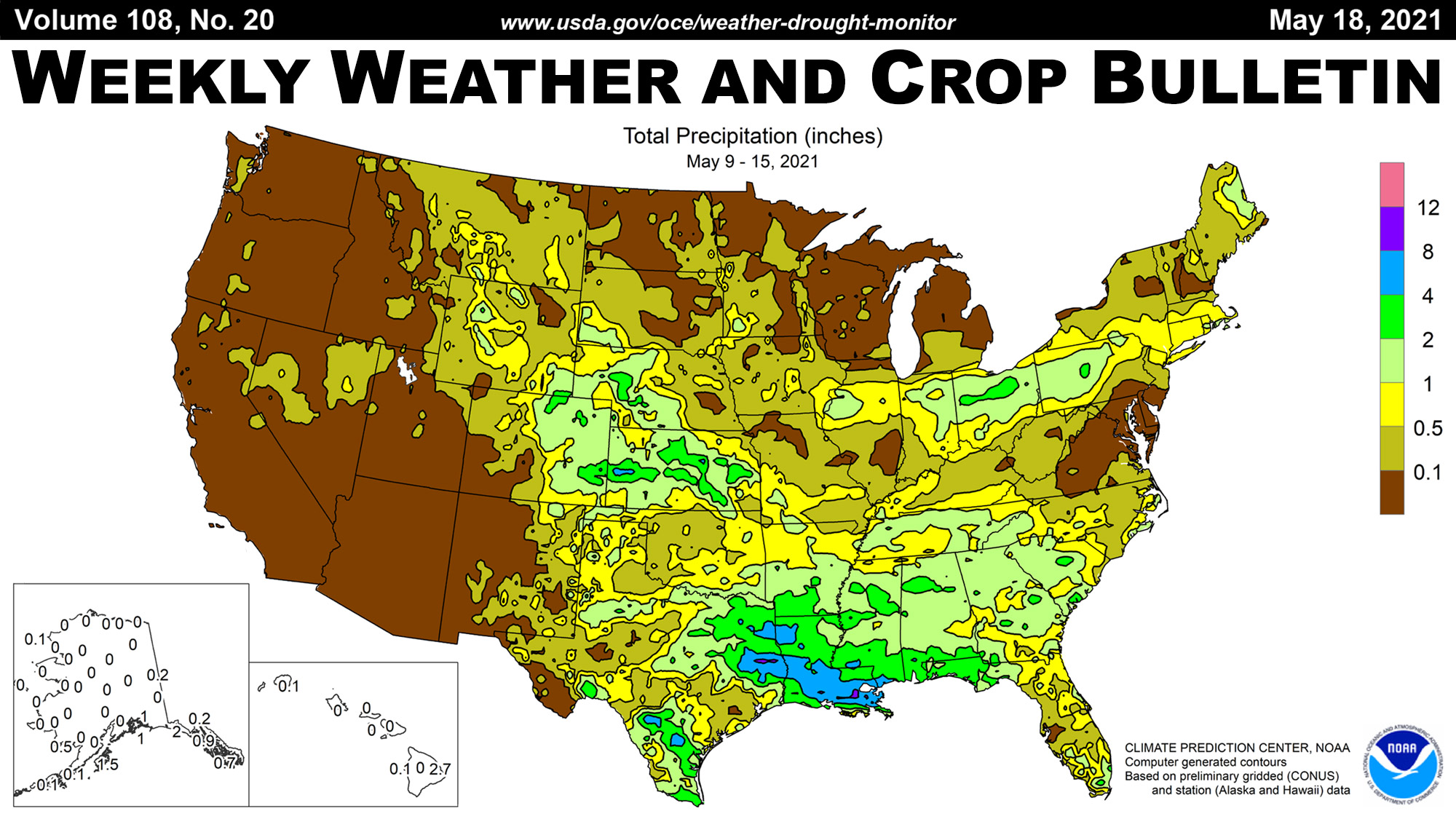 Example full sized image for Recent Conditions for Crops - Weekly Publication