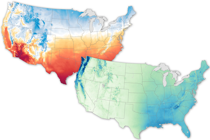 New maps of annual average temperature and precipitation from the U.S. Climate Normals