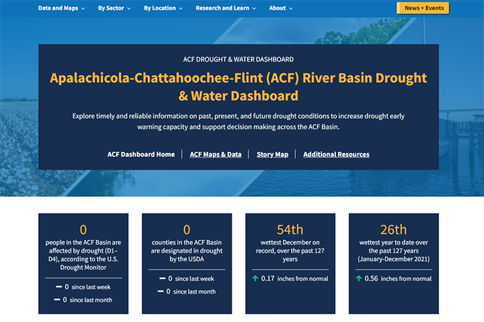 NIDIS and partners launch ACF Basin drought and water dashboard and storymap