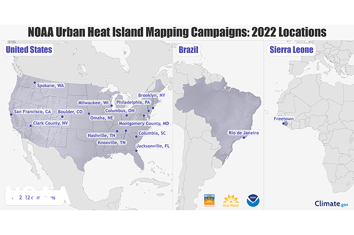 NOAA and community partners will map heat inequities in the United States and abroad