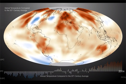 History of Earth's temperature since 1880