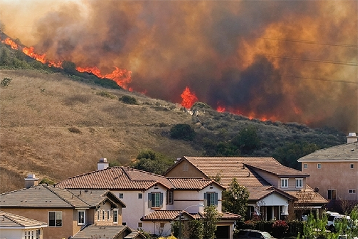 Unique smoke emissions from wildland-urban interface fires