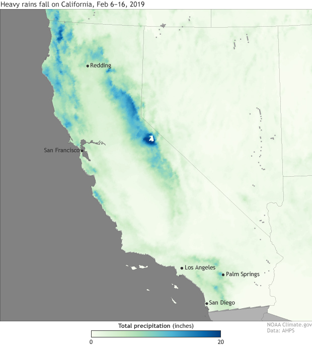 rainfall, snowfall, precipitation, atmospheric river, california