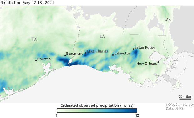 A Foot Of Rain Causes Flash Flood Emergency In Louisiana During Mid May 2021 Noaa Climate Gov