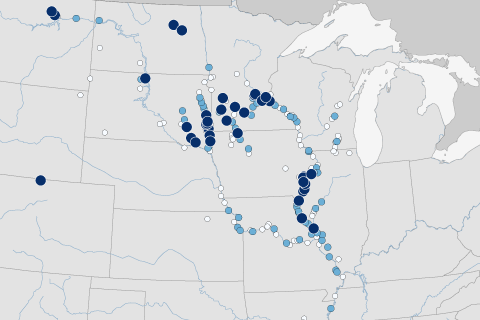 River flooding inundates the Northern Plains in spring 2019