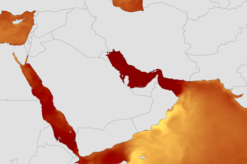 Late July's stupefying heat indexes in southwest Iran