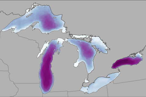Great Lakes ice cover decreasing over last 40 years