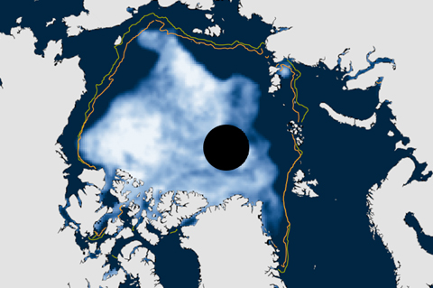 2013 Arctic sea ice minimum compared to the new "normal" 