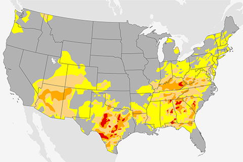 Flash drought engulfs the U. S. Southeast in September 2019