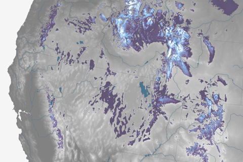Snowpack across the U.S. West, May 12, 2014