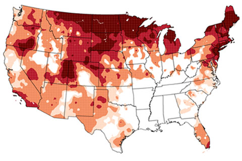 Warming winters across the United States