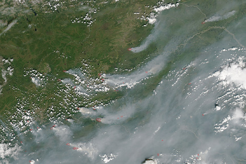 Wildfires burn up western North America