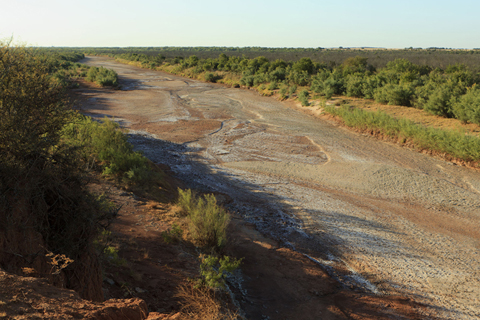 Brazos River Runs Dry During Texas Drought