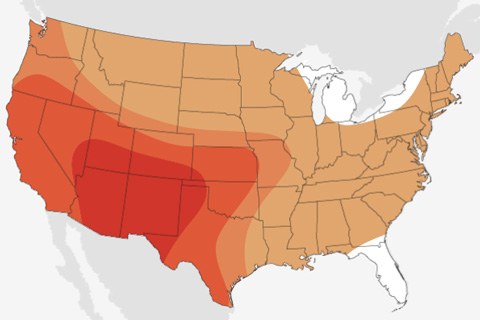 Relative to the 1981-2010 climate record, where are the highest chances for a warm June?