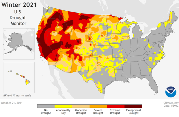 2021-22 Winter Outlook: Drier, Warmer South, Wetter North With Return ...