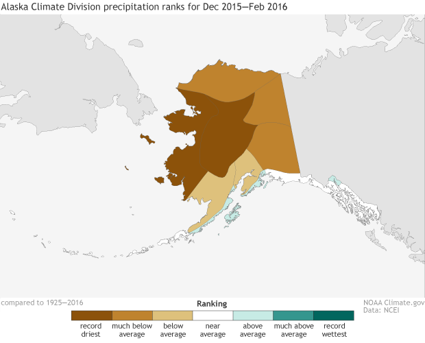 AK precipitation ranks for 2015-2016 winter