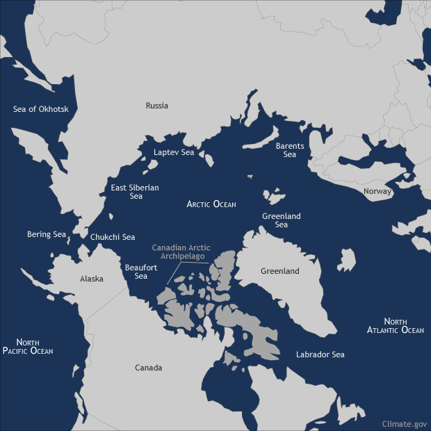 Arctic seas map