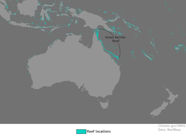 Great Barrier Reef locator map