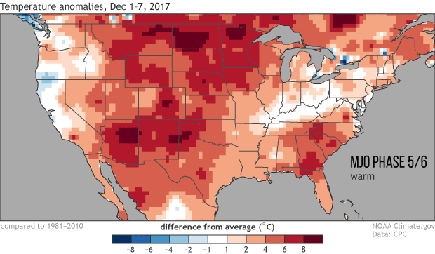 Temperature anomaly map animation