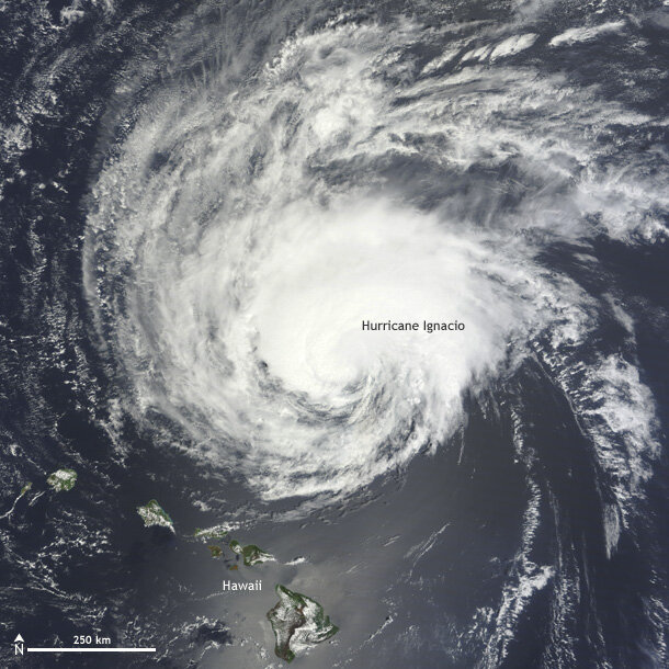 NASA satellite image of hurricane Ignacio on September 1, 2015