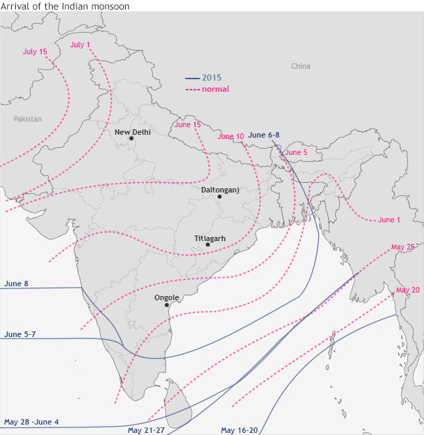 Indian monsoon map