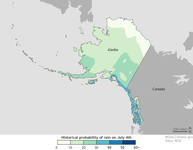 Alaska percent chance rain map