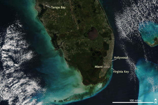Suomi NPP satellite image of Florida on October 30, 2017