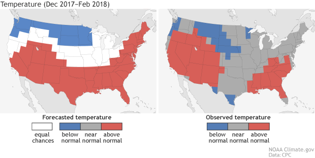 Temperature forecast maps