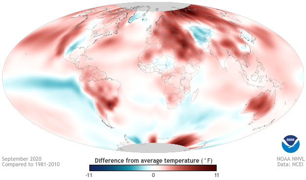 September 2020: Another Record-setting Month For Global Heat | NOAA ...