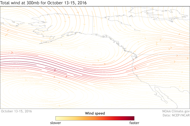 300mb average wind from October 13-15, 2016