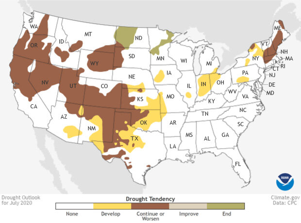 Drought outlook map