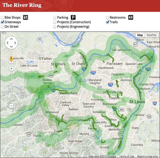 Map of proposed River Ring greenway