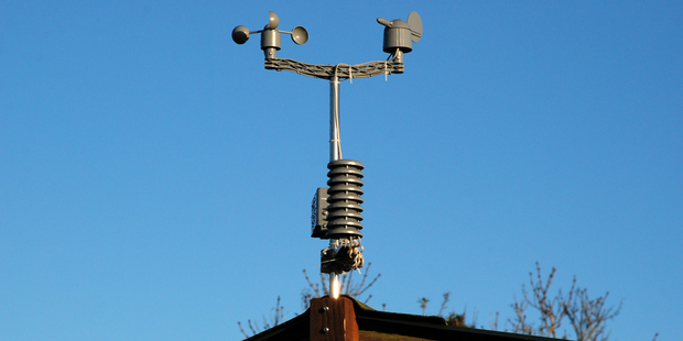 Anemometer as part of a weather station