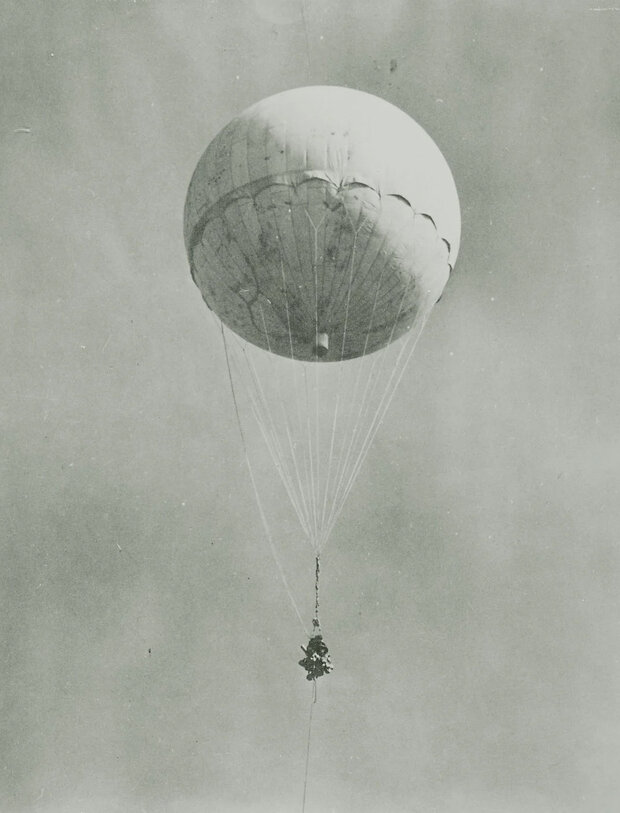 Vintage photo of a large weather-type balloon