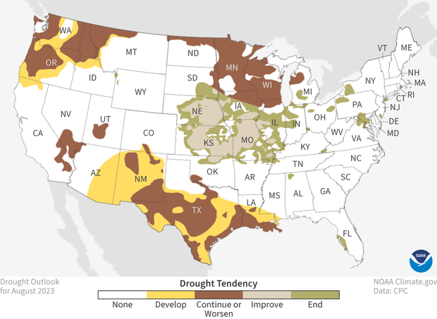 Drought outlook map