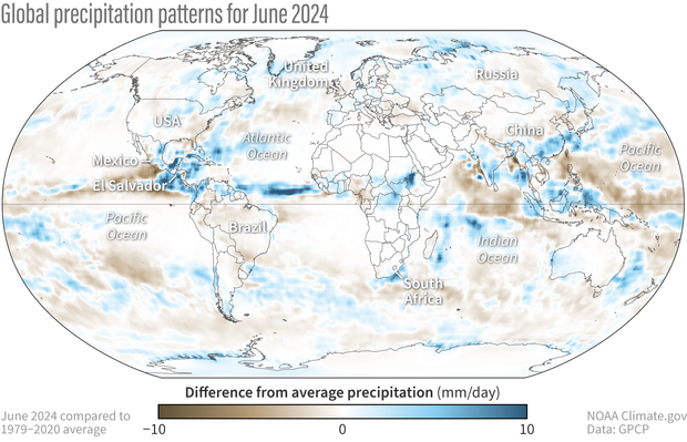 June 2024 global precipitation map UMD