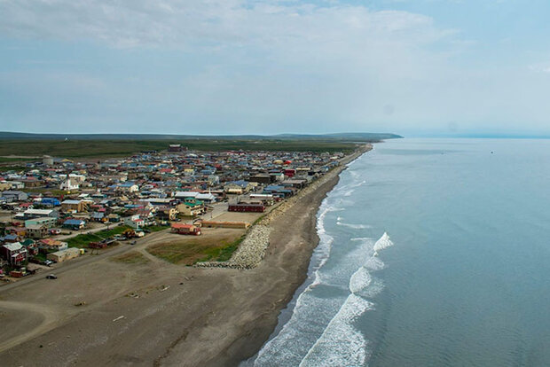 Aerial photo of Nome coastline