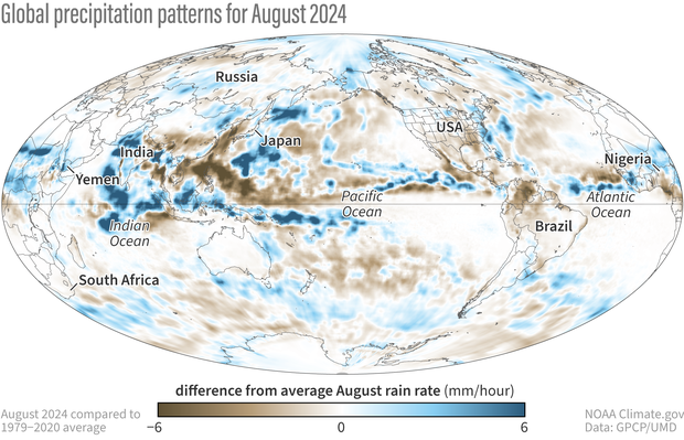 Global precipitation August 2024 UMD