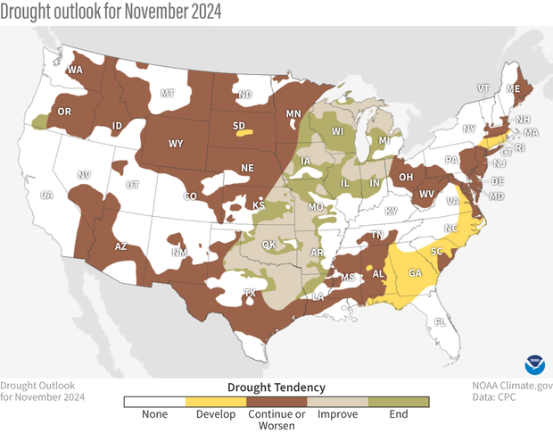 November 2024 drought outlook