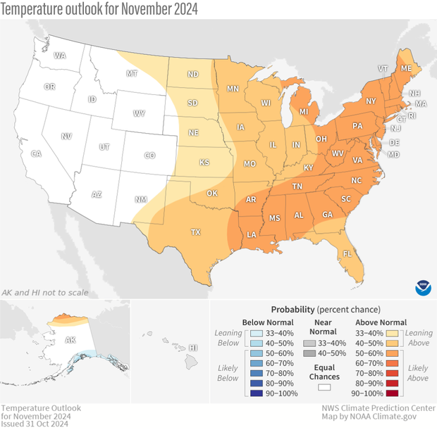 November 2024 temperature outlook