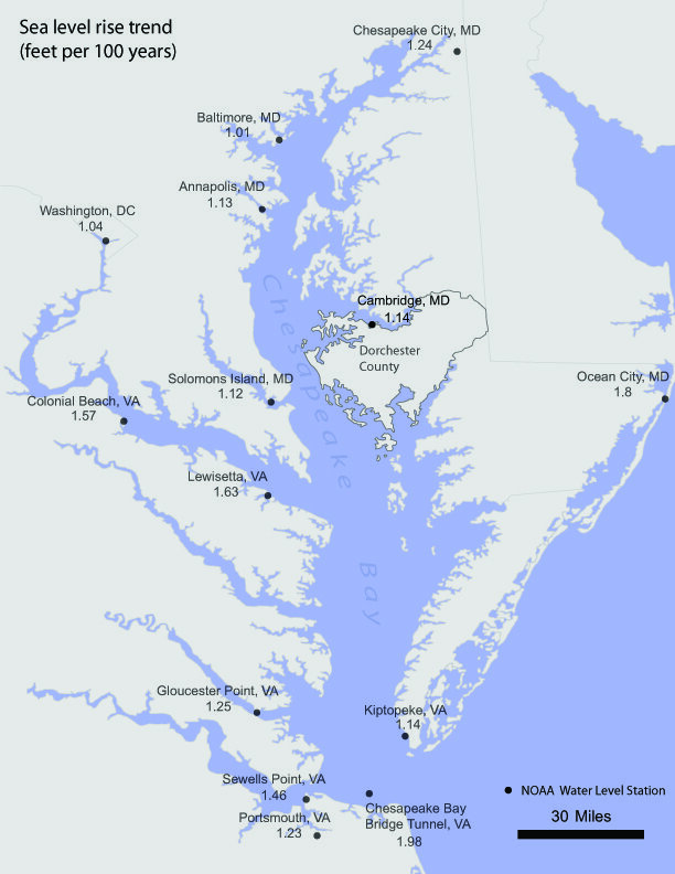 Chesapeake Bay tide gauges