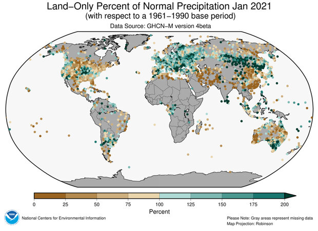 Precipitation percentage map