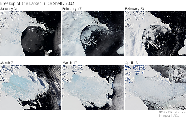 Larsen B Ice Shelf disintegration sequence