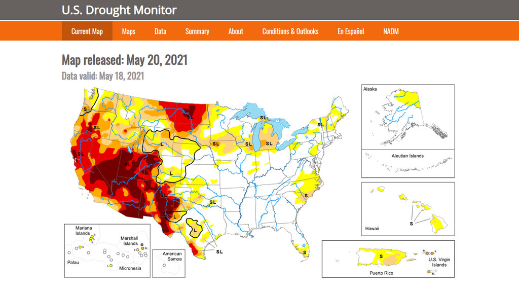 Weekly Drought Map NOAA Climate Gov   DatasetGallery Weekly Drought Outlook Map Thumb 16x9 