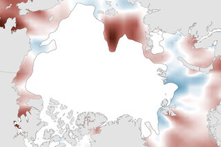 Map image for Summer 2014 brought above-average warmth to western Arctic waters